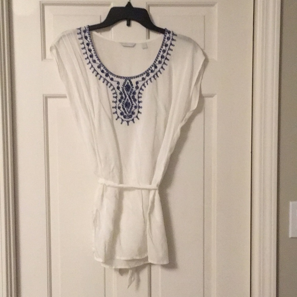 NY&C Sheer White Blouse